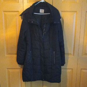 Faded Glory Women's Long Black Puffer Jacket.